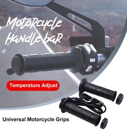Universal New Motorcycle Heated hand Grips 22mm Electric Moulded Bar Hand Grips ATV Warmers Adjust Temperature Handlebar9790754