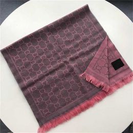 22% OFF Double sided wool scarf women's Grey pink jacquard pattern letter with travel shawl suitable for autumn and winter necklaces