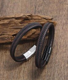 Charm Bracelets Retro Button Braided Classic 3 Colour Genuine Leather Bracelet For Men Women Accessories Jewellery Couple Bangles Gif5291281