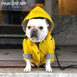 Dog Apparel DREAM Trendy Windproof Waterproof British Retro Thickened Raincoat Pet Stormwear For Dogs