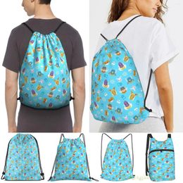 Shopping Bags Unisex Drawstring Digital Hope Pattern Women Backpacks Men Outdoor Travel Training Fitness Bag