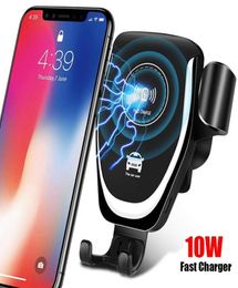 Q12 Wireless Car Mount Charging Bracket Car Charger 10W Fast Wireless Charge Cars Mount Air Vent Gravity Phone Holder Qi Wireless 6667859