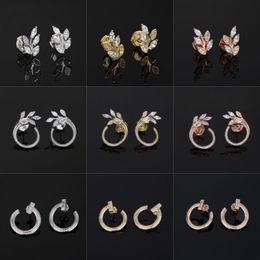 T Design open hoop stud earrings vine circle earrings 925 sterlling silver rose gold 18k gold plated Jewellery Luxury Brand Valentin248m