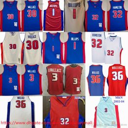 Custom S-6XL Throwback 2007-08 Basketball 36 RasheedWallace Jersey Classic Vintage 3 BenWallace 32 RichardHamilton ChaunceyBillups Breathable Sport Shirt