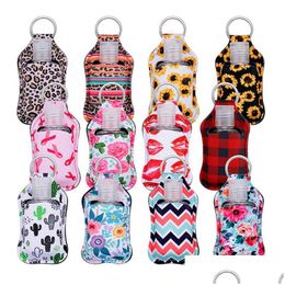 Storage Bags Neoprene Hand Keyring With Empty 30Ml Sanitizer Bottle Holder Keychain Bags Key Rings Soap Lx02820 Drop Delivery Home Gar Dh9W6