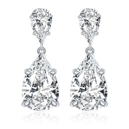 Charming Women Earrings Anti-allergic 925 Sterling Silver Flashing VVS1 Moissanite Diamond Earrings for Party Wedding Nice Gift