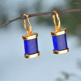 Dangle Earrings Natural Hetian Jade Lapis Lazuli S925 Sterling Silver Blue 2023 Products Ornaments Women