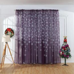 Curtain Snowflake Tulle Window Treatment Voile Drape Valance All- Curtains For Bedroom Living Room Decor