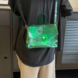 Shoulder Bags Fashion Transparent PVC Jelly Handbags Portable Waterproof Clear Messenger Women Top-Handle Bag Summer Beach Crossbodystylishhandbagsstore