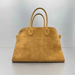 Deerskin suede top layer cowhide niche tote bag, one shoulder versatile one shoulder commuting bag, large capacity computer handbag 231228