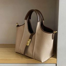 Evening Bags 2024 Fashion Trend Vegetable Basket Women's Bag High-end Versatile Bucket Canvas Western Style Hand-Ball Crossbody Tote