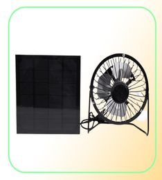 High Quality 4 Inch Cooling Ventilation Fan USB Solar Powered Panel Iron Fan For Home Office Outdoor Travelling Fishing8439628