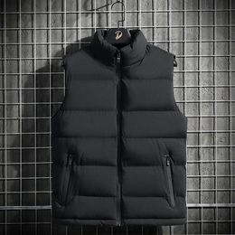 Mens Vest Jacket Warm Sleeveless Jackets Waterproof Zipper Coat Standup Collar Casual Waistcoat Brand Clothing Winter Autumn 231227