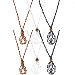 Pendant Necklaces 6Pcs Cord Stone Necklace Holders Woven Holder Delicate Crystal