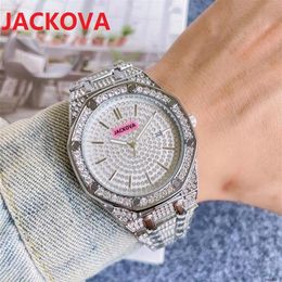 Mens Sky Big Diamonds Ring Dail Quartz Watches 42mm Stainless steel President Classic Rose Gold Calendar Bracelet Business Wristwa280m