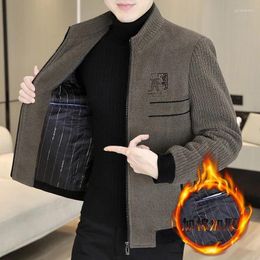 Men's Jackets Brand Woolen Winter Thick Warm Stand Collar Casual Business Short Trench Coat Windbreaker Overcoat Men Clothing