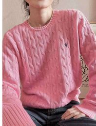 Women's Knits Tees Winter New Long Sleeve Vintage Twist Knitted Sweater Women Pink Grey Black Baggy Knitwear Pullover Jumper Female Clothing G22672