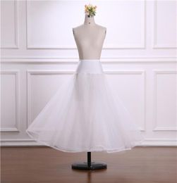 Aline Long Tulle Petticoats for Wedding Dress Crinoline Petticoat Underskirt One Layer Hoop Knitted White Skirt Rockabilly3178427