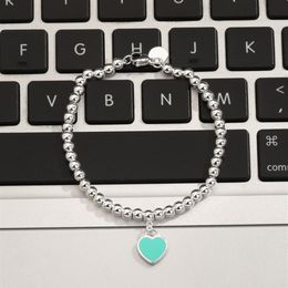 Designer Heart shaped bracelet high end stainless steel Beaded bracelets men and women Jewellery Christmas Valentine Gift Party wedd254R