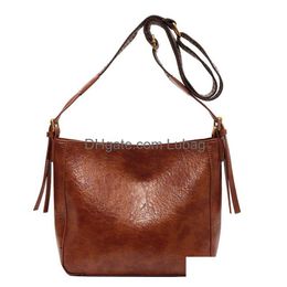 Soft Leather Bags Satchel Women Shoder Bag Crossbody Tote Handbag Lady Trendy Vintage Square Domc23-86 Drop Delivery Dh1Hq