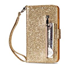 Multifunction Bling Glitter Leather Wallet Cases For Iphone 14 Plus 13 Mini 12 11 Pro MAX X XR XS 8 7 Samsung S22 Ultra Zipper Spa3272964