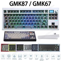 GMK67 GMK87 Kit swappable Mechanical Keyboard Bluetooth 24G Wireless RGB Backlit Gasket Structure 3mod Customized 231228