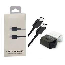 OEM Quality 1m 3FT USB Type-C C to Type C Cables Fast Charging Charge Cord Cable for Samsung Galaxy S21 S20 s10 note 10 20 Plus Support PD Quick Charging cords with Box