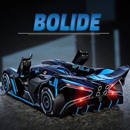 1 24 Bugatti Bolide Alloy Sports Car Model Diecasts Toy Vehicles Metal Concept Simulation Sound Light Childrens Gift 231228