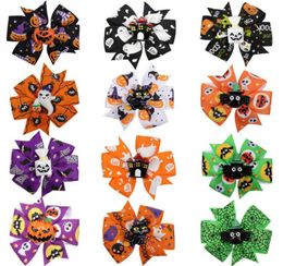 American Halloween Childrens Pretty Cartoon Printed hairpins Baby Girls Cute Party Barrettes Kids Hair Bows GD5896583046