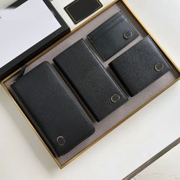 Designer Bronze G Mens Suit Clip Wallet Luxury Womens Cowhide Short Leather Wallets Card Clips Full Zipper Leather Purse handbag CSD2312285