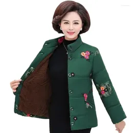 Women's Trench Coats 2023 Middle-Aged Elderly Mothers Winter Clothes Cotton Clothing Ladies Jacket Add Velvet Thicken Keep Warm Down Serve