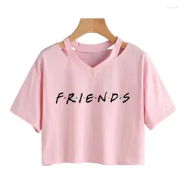 Women's T Shirts Friends Tv Show Shirt Women Crop Top Graphic Harajuku T-shirt Korean Style Tshirt Fashion Vintage Female Goth