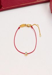 High quality stainless steel designer bangles color rope Single diamond Red Thread Redline Bracelet chain ropes fashion jewelry la8688915