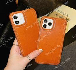 Classic Orange Fashion Luxury Phone Cases for iphone 13 13pro 12 12Pro Max 11 11pro XS XR XsMax 8 plus High Quality Embossed Leath7907678