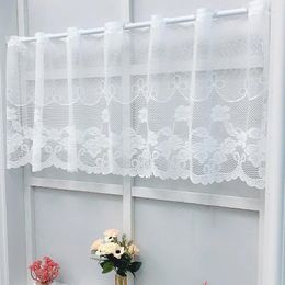 Curtain White Lace Flower Window Tulle Swan Curtains For Living Room Kitchen Treatments Voile Festival Decor