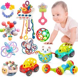 Baby Rattles Toys born Sensory Teether Development Games Educational Infant For Babies 0 6 12 Months 231228