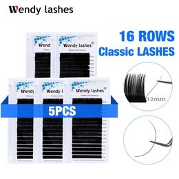 5 / Batch eyelashes Extended 16 lines Classic False Eyelashes Wholesale Natural Mink Personal Eyelash Supplies Makeup Wendy Eyelashes 231227