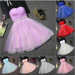 Sweet Memory Clothes Pink White Red Blue Champagne Wedding Dress Women Short Prom Dress Party Exquisite Little Dress 231228