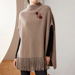 CHCH 2023 Turtleneck Women Pullover Sweater Basic Knitted Loose Top Fashion Tassels Autumn Warm Coat Sleeveless Jumper 231228