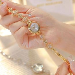 Wristwatches 2024 Women Watch Gold Luxury Elegant Bracelet Wristwatch Small Clock Fashion Casual Ladies Watches Gift For Girlfriend