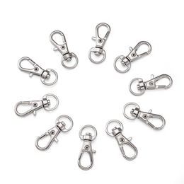 100pcs Alloy Swivel Lanyard Snap Hook Lobster Claw Clasps Jewelry Making Bag Keychain DIY Accessories211r