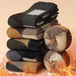 Men's Socks Winter Warm Thermal Thicker Wool For Cold Weather Casual Crew Sock Against Snow Terry