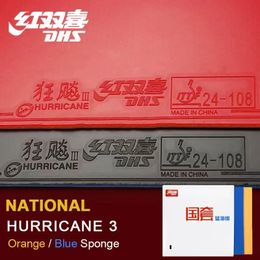 Original Hurricane 3 National Table Tennis Rubber Pips in Blue Orange Sponge Ping Pong Professional 231227