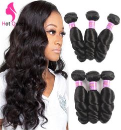 8A Brazilian Loose Wave Hair Bundles Deep Waves Human Hairs Wavy Bouncy Curly Wet Derun Weaves 3 /4bundles Ishow2336836