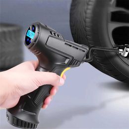 Inflatable Pump Car Air Compressor 120W Rechargeable Wireless Inflatable Pump Portable Air Pump Car Tire Inflator Digital For Car Bicycle BFL231228