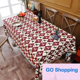 Nordic Instagram Style Camouflage Tablecloth Waterproof Coffee Table TV Cabinet Cotton Linen Fabric Rectangular Tablecloth Household Table Mat