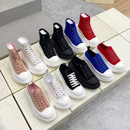 Designer sneakers canvas mid low platform ankle boots luxury casual lace up triple fashion men women shoes outdoor tread slick trainers