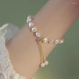 Link Bracelets Fashon White Pearl Bracelet Woman Vintage Luxury Bangles Original Design Of For Women Jewelry Trend Gift