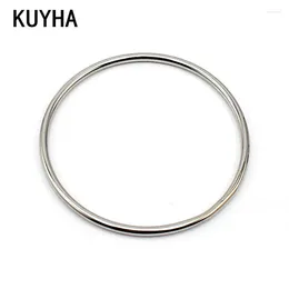 Bangle Bracelets For Women Stainless Steel Classic Simple Gold/Rose Gold/Silver Color Filled Round Wrapped Narrow Circle Wire