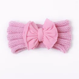 Hair Accessories Toddler Infant Baby Boys Girls Knitted Colour Block Bowknot Hairband Headwear Headband